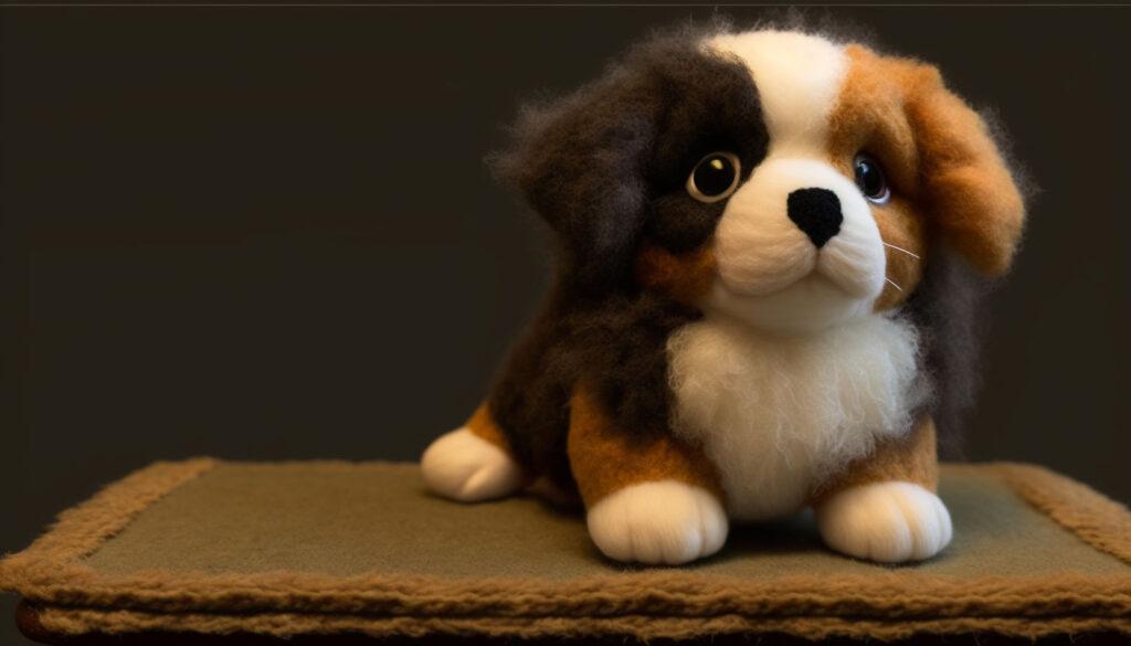 Needle felted dog